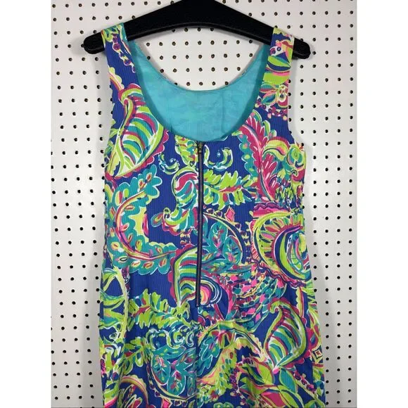 Lilly Pulitzer Delia Shift Dress Toucan Play Cotton Colorful Floral Bows size 8 - Picture 6 of 7